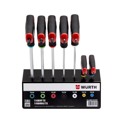Mynd af Torx sett á standi - T-handföng - TX10-45  7 stk.