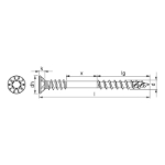 Mynd af Tréskrúfa tvíg. ASSY®4 P 4x30  RW20