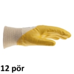 Mynd af Gulir nitrilbaðaðir hanskar - 12 pör saman - stærð 8