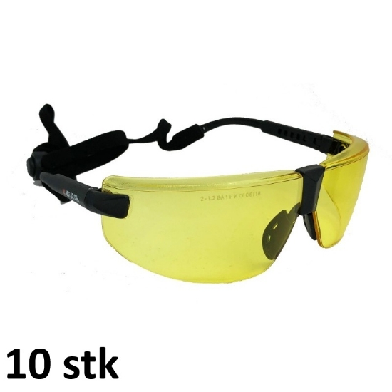 Mynd af Exor öryggislgeraugu - 10 stk saman - Gul