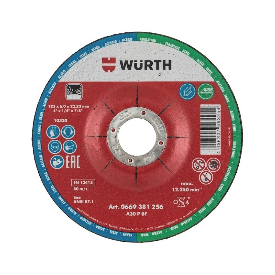 Mynd af Slípiskífa f.stál/A2 125x6x22