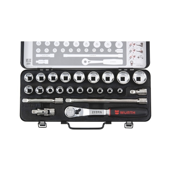 Mynd af 1/2' Topplyklasett 24 hlutir