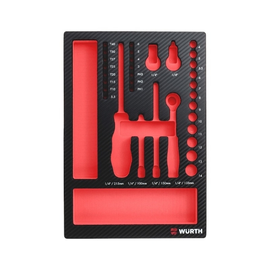 Mynd af Svampbakki 4.4.1 f. 1/4" toppasett 33stk.