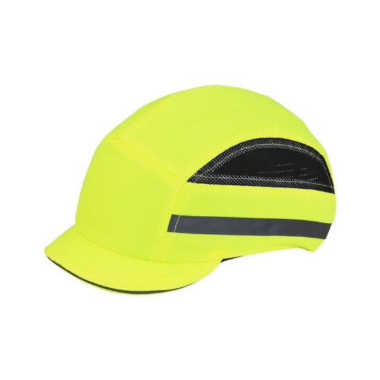 Mynd af Derhúfa með högghlíf-HI Vis gul- EN812-52-65cm