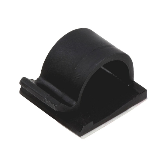 Mynd af Plastklemma svört með lími 16 mm