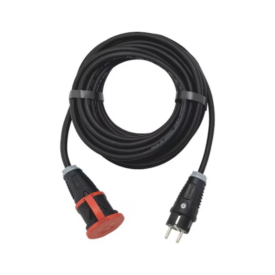 Mynd af Framlengingarsnúra svört með loki 1,5-16A-250V-25M