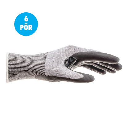 Mynd af TIGERFLEX® hanskar - skurðarþolinn - 6 pör - Stærð 10