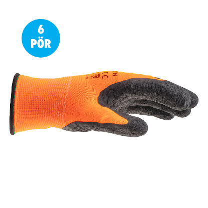 Mynd af Orange Comfort vetrarhanskar - 6 pör saman - Stærð 8